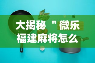 大揭秘 ＂微乐福建麻将怎么打才会赢”(必备工具)辅助教学